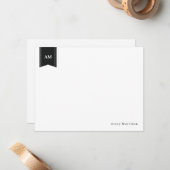 Geringfügiger Schwarz-weißer Name und Initialen Mitteilungskarte (Vorderseite/Rückseite Beispiel)