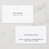 Geringste horizontale Linie weiß beruflich Visitenkarte (Vorne/Hinten)