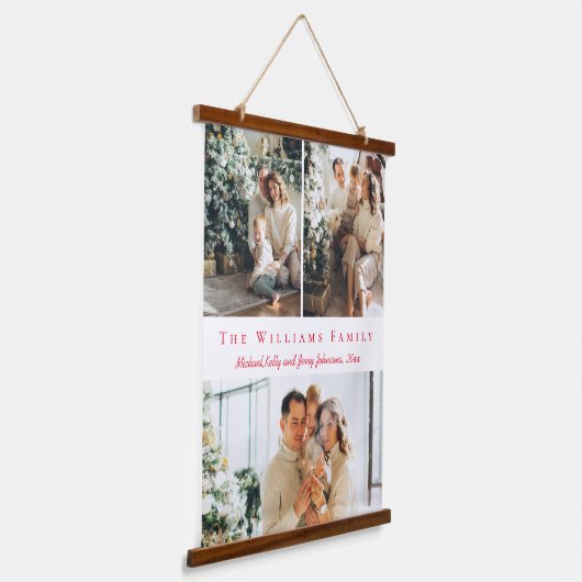 Geringste Rote Schrift 3-Foto-Collage Wandteppich Mit Holzrahmen (Gewinkelt)
