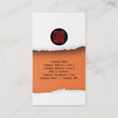 gerippte Orange-Visitenkarte Visitenkarte (Rückseite)