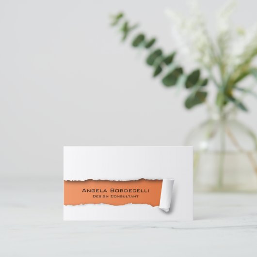 gerippte Orange-Visitenkarte Visitenkarte (Stehend Vorderseite)