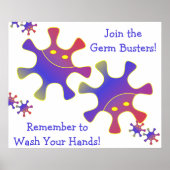 Germ Busters, denken Sie daran, Ihre Hände zu wasc Poster (Vorne)