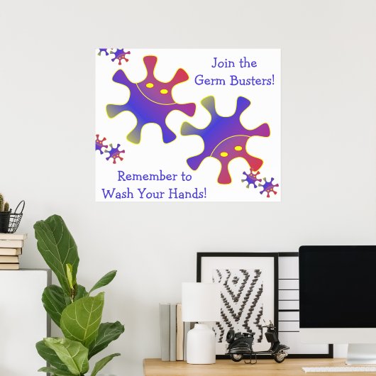 Germ Busters, denken Sie daran, Ihre Hände zu wasc Poster (Heimbüro)