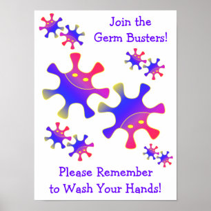 Germ Busters - Wasch dir die Hände! Badesachen Poster