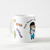 Germ Fighter Niedlich Long Black Hair Personalisie Kaffeetasse (Vorderseite Links)