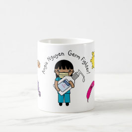 Germ Fighter Niedlich Long Black Hair Personalisie Kaffeetasse