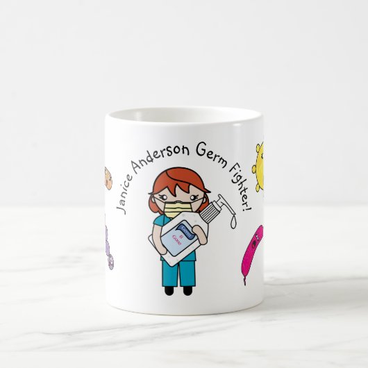 Germ Fighter Niedlich Redhead Personalisiert Kaffeetasse (Mittel)