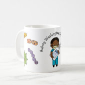 Germ Fighter Niedlicher Afroamerikaner Personalisi Kaffeetasse (Vorderseite Links)