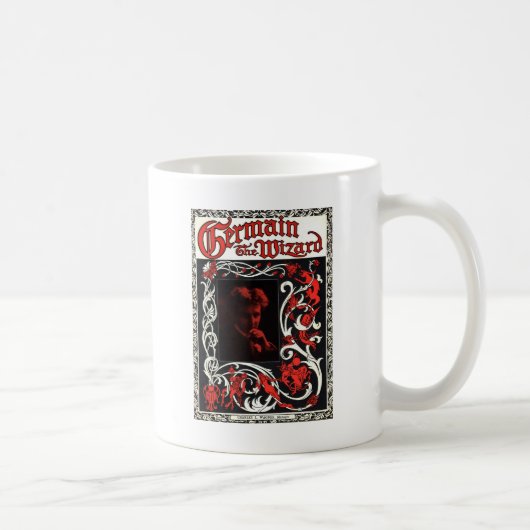 Germain die Zauberer-Vintage Magier-Anzeige Kaffeetasse (Rechts)