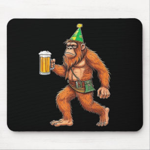 German Bigfoot Sasquatch Beer Lederhose Funny _1 Mousepad