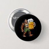 German Bigfoot Sasquatch Lederhose Funny Button (Vorne & Hinten)
