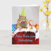 German Birthday Chipmunk Card Karte (Gelbe Blume)