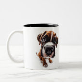 German boxer close-up Mug with you name Zweifarbige Tasse (Links)