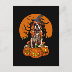 German Boxer Dog Halloween Feiertagspostkarte