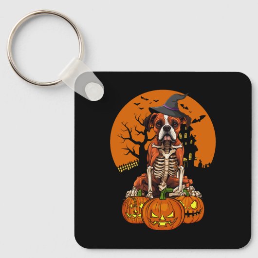 German Boxer Dog Halloween Schlüsselanhänger (Vorderseite)