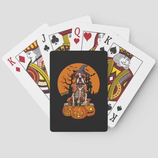 German Boxer Dog Halloween Spielkarten (Rückseite)