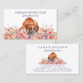 German Boxer Dog Spring Blumen Visitenkarte (Vorne/Hinten)
