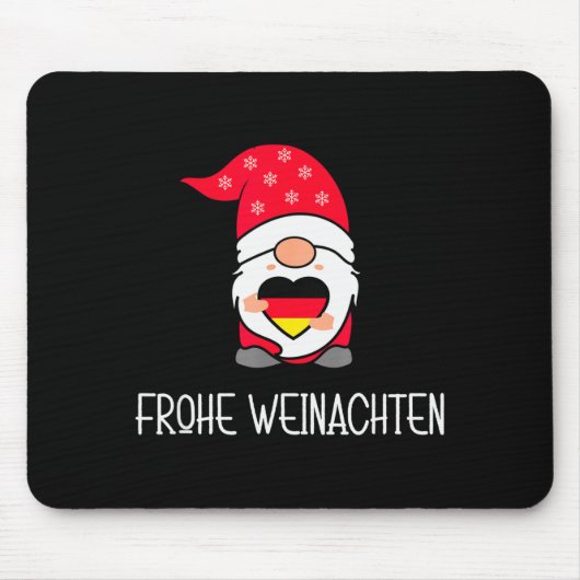German Christmas Gnome Frohe Weinachten Mousepad (Vorne)