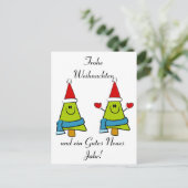 German Christmas Greetings Feiertagspostkarte (Stehend Vorderseite)