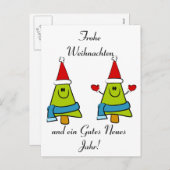 German Christmas Greetings Feiertagspostkarte (Vorne/Hinten)