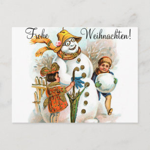 German Christmas Greetings with Christmas Lyrics Feiertagspostkarte