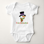 German Christmas Snowman Baby Strampler<br><div class="desc">Deutscher Weihnachtsschneemann für Kinder. Sage "Frohe Weihnachten" auf Deutsch mit diesem niedlichen,  Cartoon Schneemann. Frohe Weihnachten! Ideal für einen deutschen Sohn oder eine deutsche Tochter oder als Geschenk für ein spezielles deutsches Kind.</div>