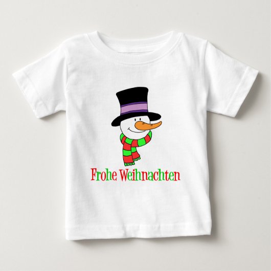 German Christmas Snowman Baby T-shirt (Vorderseite)