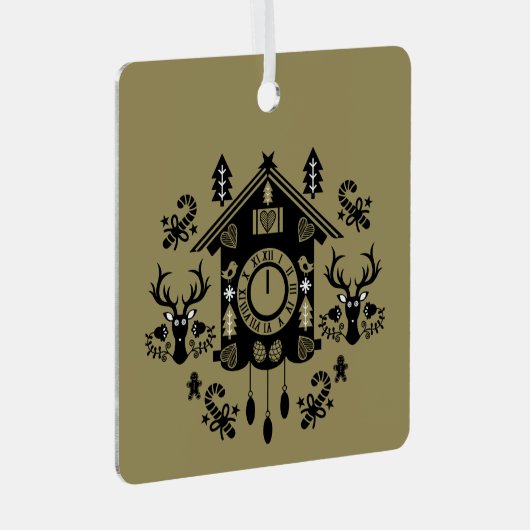 German Cucko Clock Weihnachten Ornament Aus Metall (Vorderseite Rechts)