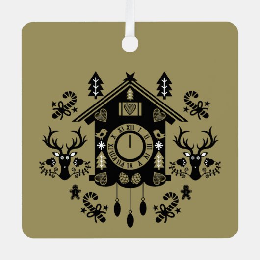 German Cucko Clock Weihnachten Ornament Aus Metall (Vorderseite)