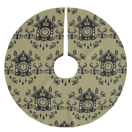 German Cucko Clock Weihnachten Polyester Weihnachtsbaumdecke (Vorderseite)