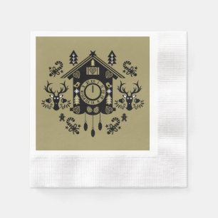 German Cucko Clock Weihnachten Serviette