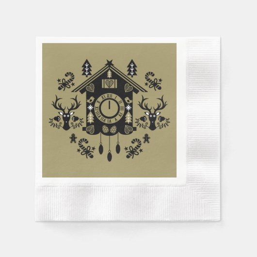 German Cucko Clock Weihnachten Serviette (Vorderseite)