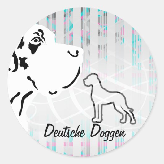 German Doggen Runder Aufkleber (Vorderseite)