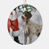 German Drahthaar Pointer Christmas Geschenke Keramikornament (Links)