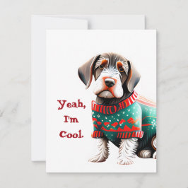 German Drahthaar Pointer Christmas Sweater Card Feiertagskarte