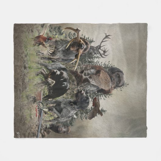 German Drahthaar Pointer Fleece Blanket (Vorderseite (Horizontal))