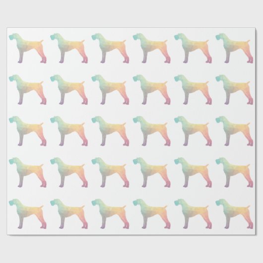 German Drahthaar Pointer Geo Silhouette Pastel Geschenkpapier (Flach)