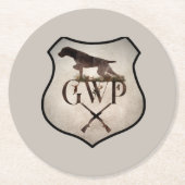 German Drahthaar Pointer, GWP T - Shirt Außenberei Runder Pappuntersetzer (Vorderseite)