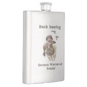 German Drahthaar Pointer Jagen einer Ente Flasche Flachmann (Rechts)