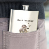 German Drahthaar Pointer Jagen einer Ente Flasche Flachmann (Beispiel)