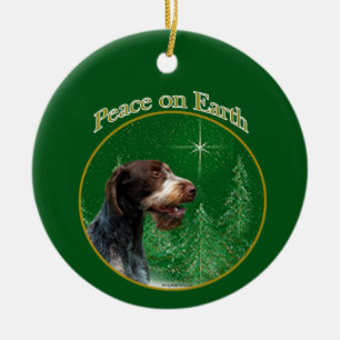 German Drahthaar Pointer Peace Schlüsselanhänger Keramik Ornament