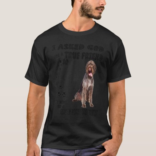 German Drahthaar Pointer Quote Mama Vater Print, D T-Shirt (Vorderseite)