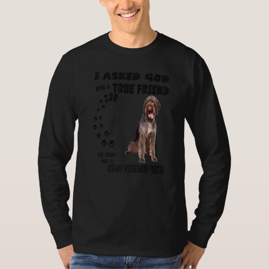 German Drahthaar Pointer Quote Mama Vater Print, D T-Shirt (Vorderseite)