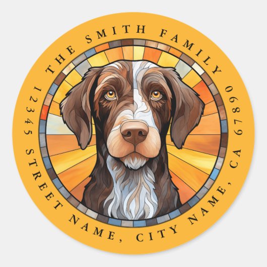 German Drahthaar Pointer Round Stickers (Vorderseite)