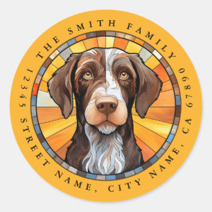 German Drahthaar Pointer Round Stickers