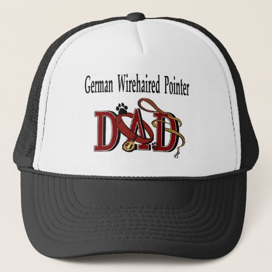 German Drahthaar Pointer Vater Hat Truckerkappe (Vorderseite)