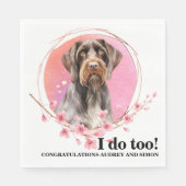 German Drahthaar Pointer Wedding Dog Foto Serviette (Vorderseite)