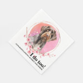 German Drahthaar Pointer Wedding Dog Foto Serviette (Ecke)