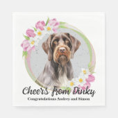 German Drahthaar Pointer Wedding Foto Serviette (Vorderseite)