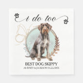 German Drahthaar Pointer Wedding Foto Serviette (Vorderseite)